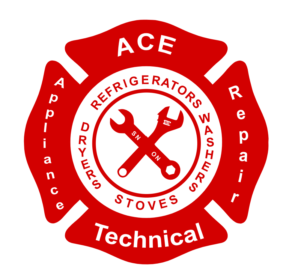 Logo of ACE Technical Appliance Repair with tools and appliances depicted.