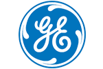 Blue circular logo with stylized white letters "GE" inside.