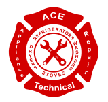Logo of ACE Technical Appliance Repair with tools and appliances depicted.