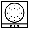 Icon of a dishwasher with control buttons. Icon of a dishwasher with control buttons.