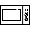 Simple black and white microwave oven icon. Simple black and white microwave oven icon.